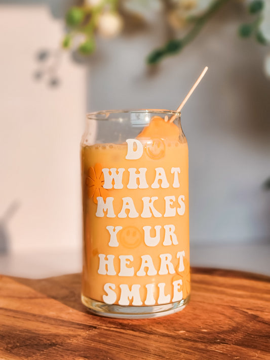 Make Your Heart Smile Glass Can