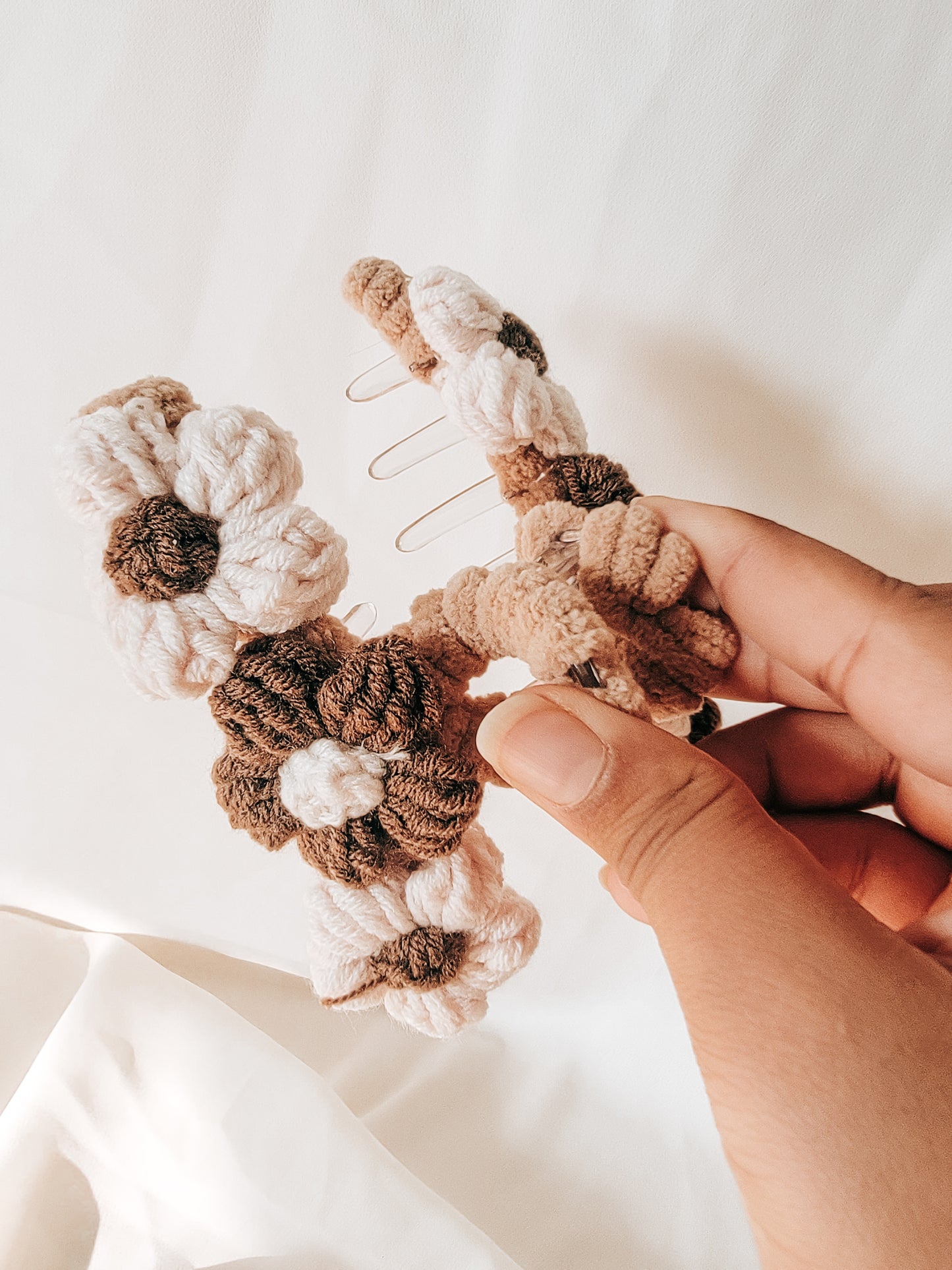 Brown Crochet Hair Claw Clip