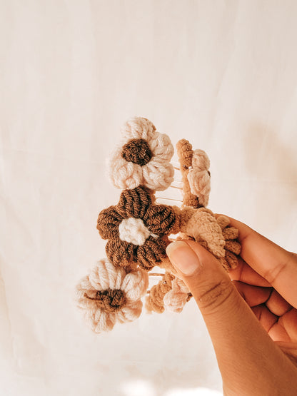 Brown Crochet Hair Claw Clip
