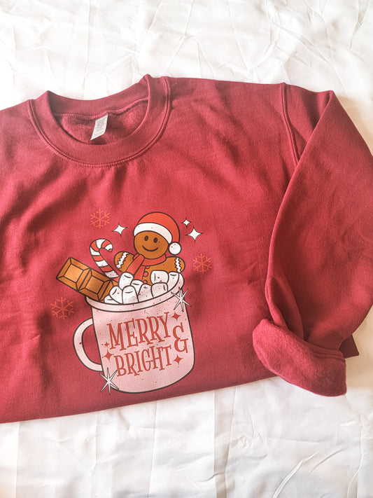 Red Merry and Bright Crewneck